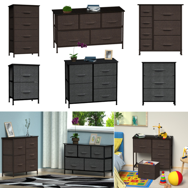 Chest Of Fabric Drawers Dresser Furniture Bins Bedroom Dresser Storage Organizer