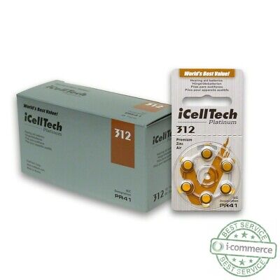 iCellTech Size 312 Hearing Aid Batteries (60 cells) SHIPPED FROM THE USA