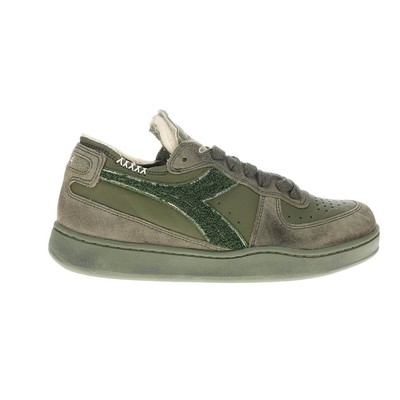 Diadora Mi Basket Row Cut Terry Lace Up Mens Green Sneakers Casual Shoes 180206