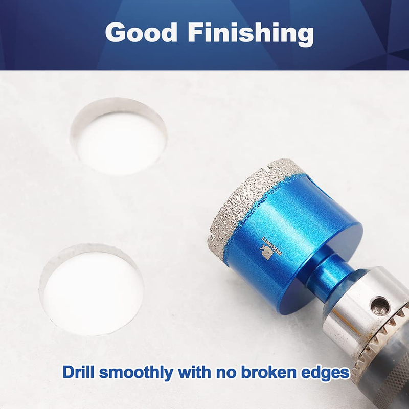 Dry Diamond Core Drill Bit Set, 2pcs 1 Inch (25 mm) Diamond Hole Saw Core Drill