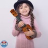 QDH Kids Toy Ukulele, Kids Guitar Musical Toy,17 Inch 4 Steel Strings, with Pick, Kids Play Early Educational Learning Musical Instrument Gift for Preschool Children, Ages 3-6(Wooden Color) (17inch)
