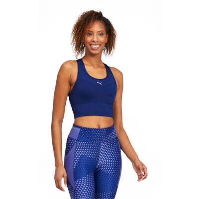 

Женский спортивный бюстгальтер Puma Mid Impact Long Line, размер , повседневный, 520301-12, Синий