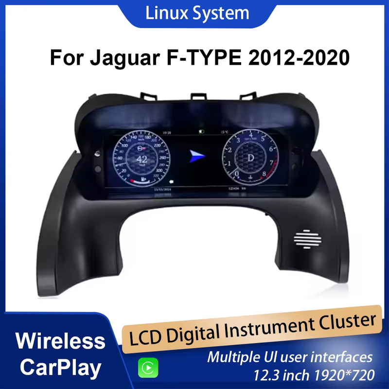 12.3”Digital Cluster Dashboard For Jaguar F-TYPE 2012-2020 Speedometer Wireless