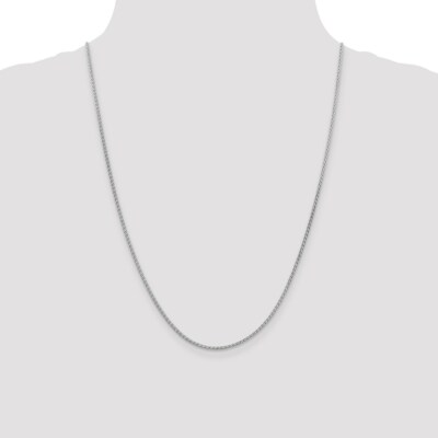 Pre-owned Superdealsforeverything Real 14kt White Gold 24 Inch 1.9mm Flat Wheat With Lobster Clasp Chain; 24 Inch