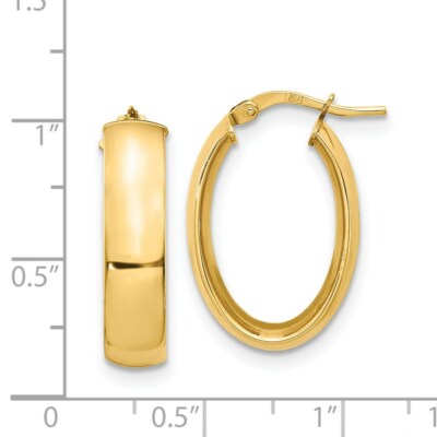 Pre-owned Superdealsforeverything Real 14kt Yellow Gold 6mm High Polished Oval Hoop Earrings