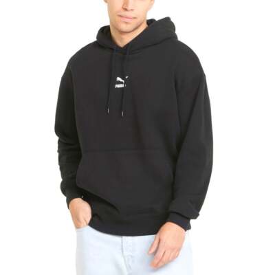 

Puma Classics Relaxed Pullover Hoodie Mens Black Casual Outerwear 533438-01, Черный