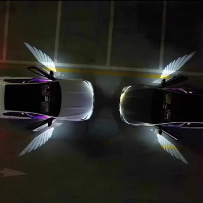 2Pcs Wireless Car Angel Wings Door LED  Welcome Courtesy Shadow Projector Light