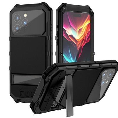 For iPhone 15 Pro 15Max 15 Plus Metal+hard bak hard Silicon case