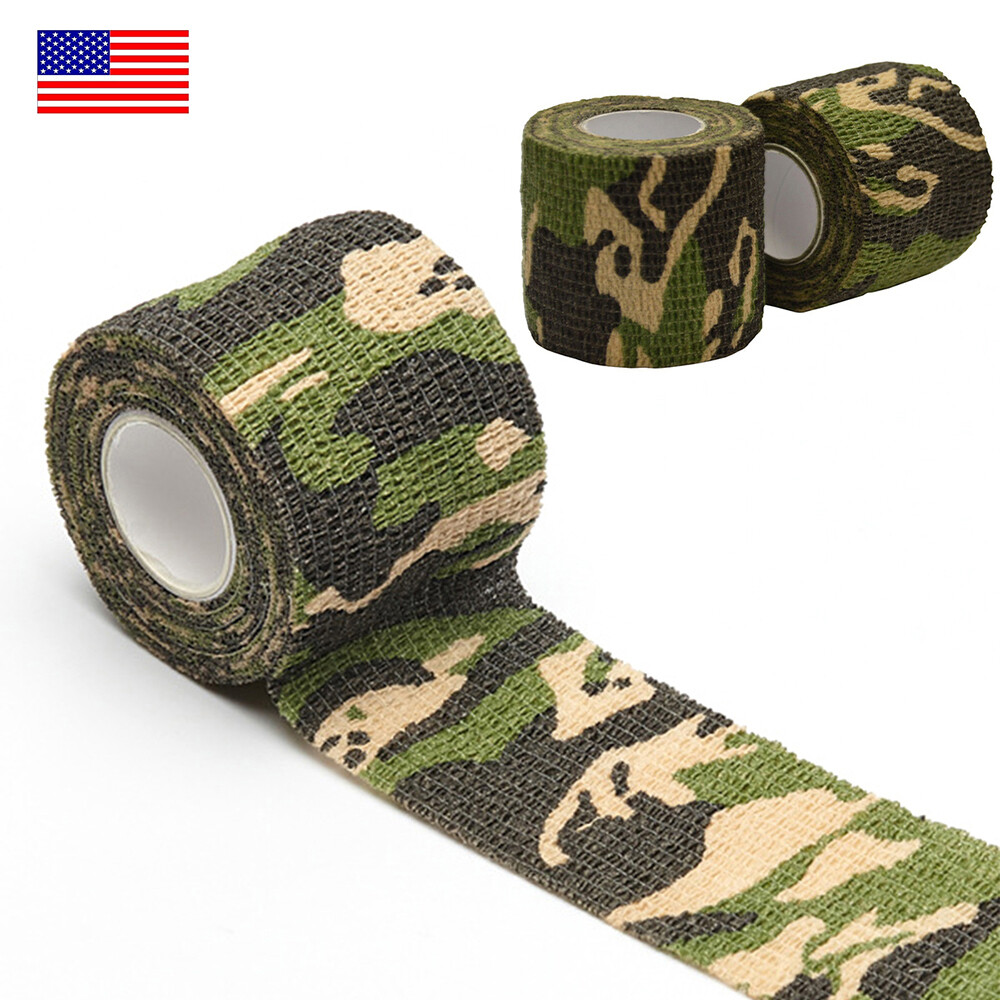 5M/Roll Camouflage Stealth bing Tape Camo Wrap Hunting Selfadhesive