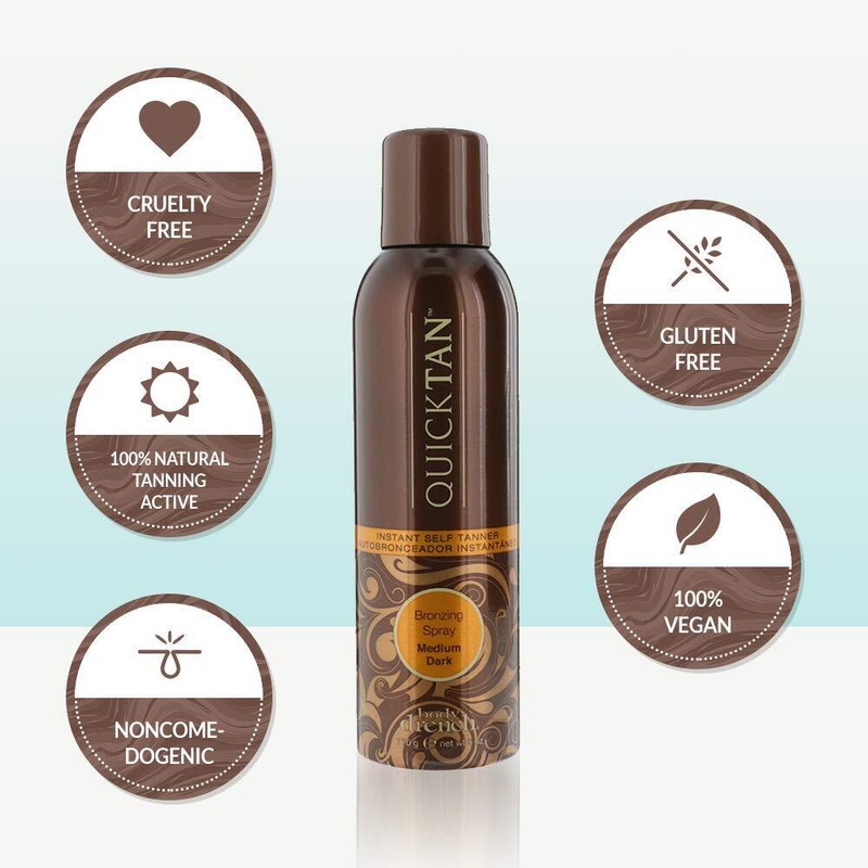 Body Drench Quick Tan Instant Self-Tanner Bronzing Spray Medium Dark Natural 6oz