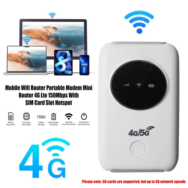 Mobiler WiFi 6 Router 4G LTE Tragbar Bis zu 64