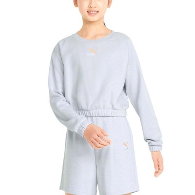 

Puma Grl Cropped Crew Neck Свитер с длинным рукавом для девочек Синий 533394-21