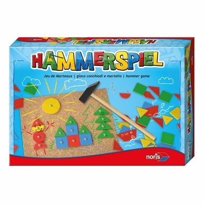 Noris Hammer Game Hammer Board Motor Skills Games Toy Wood H 21.3 cm 606049101