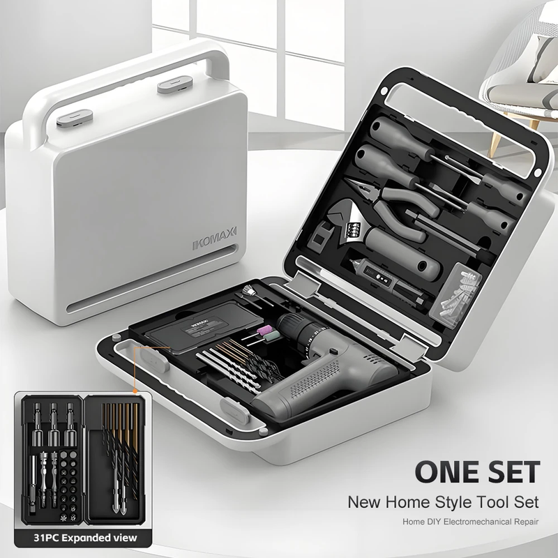 Cordless Drill Tool Set 22PCS Rechargeable Electric Screwdriver Combo Kit Portab