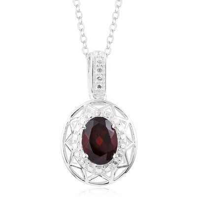 NIB $69.99 Genuine Mozambique Garnet Pendant in 925 Sterling Silver W/Chain  V-6