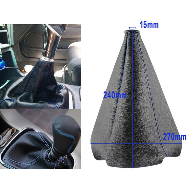 1x Leather Stitch Manual/Auto Gear Shift Knob Shifter Boot Cover Car