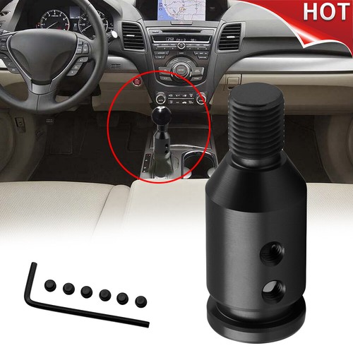 for BMW Mini Cooper Shift Knob Adapter M12x1.25 Universal Manual Transmission Non Threaded Shift Knob Shifter Adapter Aluminum Black