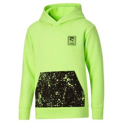 

Puma Splatter Pocket Fleece Pullover Hoodie Youth Boy Green Casual Athletic Out, Зеленый, Puma Splatter Pocket Fleece Pullover Hoodie Youth