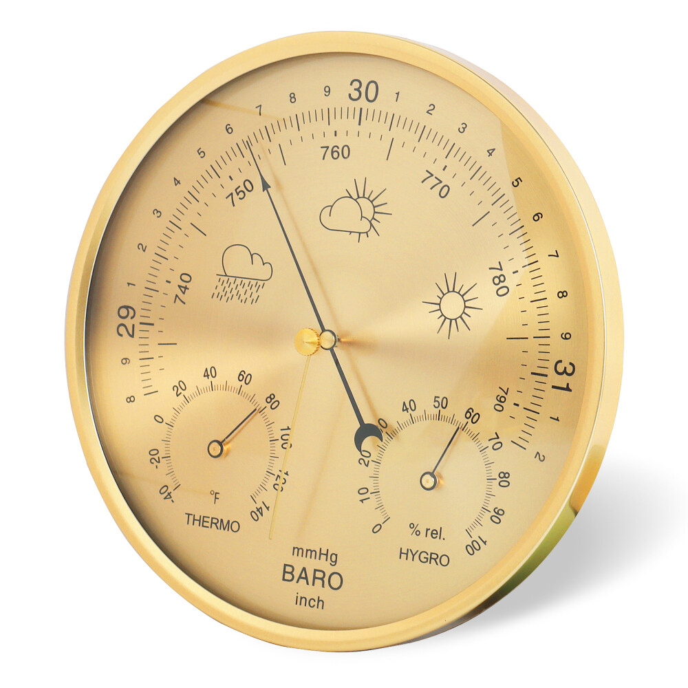 3 in 1 Wall Hanging Weather Station Barometer Thermometer Hygrometer In/Outdoor