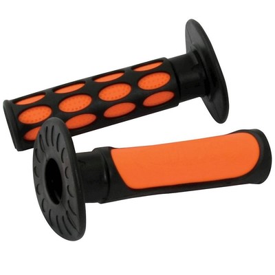 BikeIt Motocross Grips 2 Tone MX Motorcross Off Road Bike Grips Orange Black