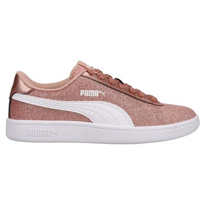 

Puma Smash V2 Glitz Glam Metallic Lace Up Молодежные девушки Металлические кроссовки Повседневная, Puma Smash V2 Glitz Glam Metallic Lace Up Youth