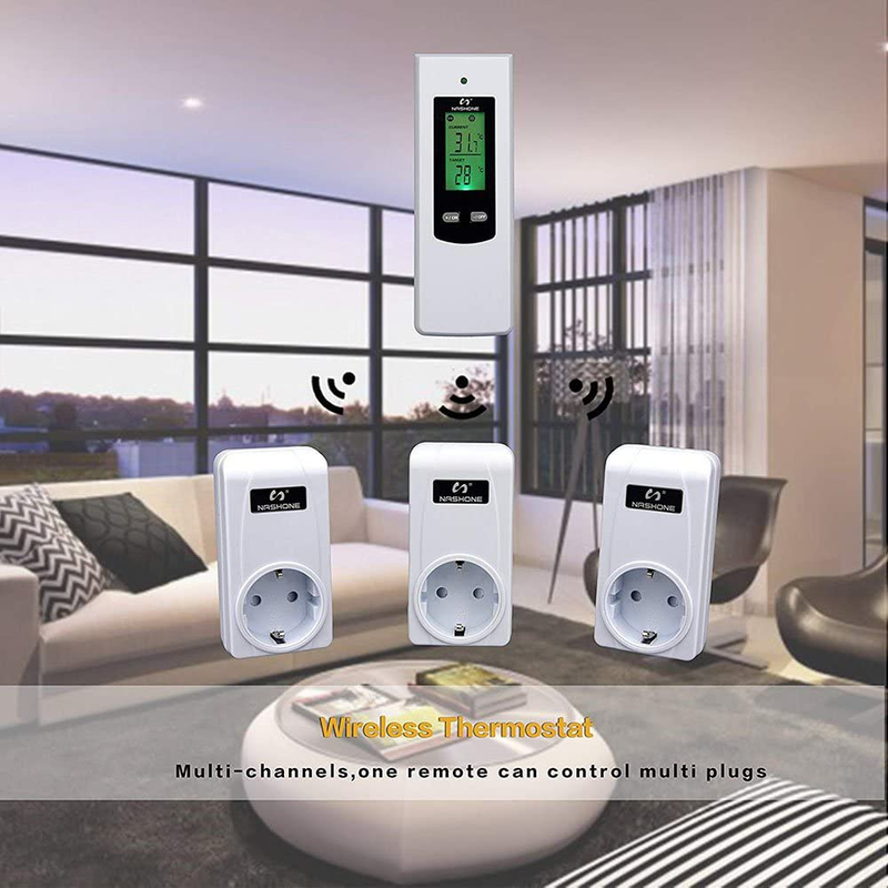 NASHONE Wireless Thermostat Steckdose Digitaler Funkthermostat