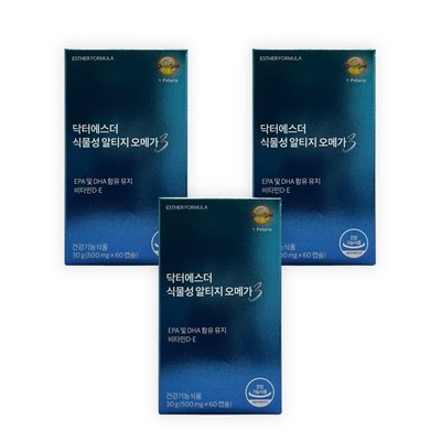 Dr. Esther Plant-Based rTG Omega-3/Vegan, EPA DHA Vitamin D,E /3EA(180CAPs)