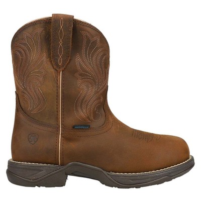 Женские коричневые повседневные ботинки Ariat Anthem Shortie H20 Round Toe Cowboy 10044411