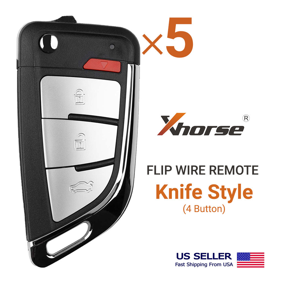 5X Xhorse Wire Flip Remote Key Knife Style 4 Buttons XKKF20EN