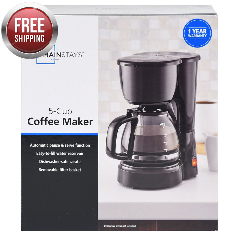 K-Cup Drip Dark Coffee Maker Brewer Machine Black Fast 5 Serve Stainless Steel