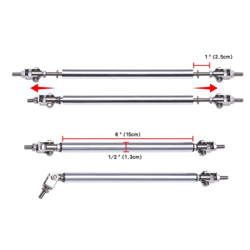 For Dodge Ram 1500 Gloss Black Front Bumper Lip Splitter + Splitter Rod Body Kit