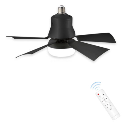 Quiet Fan Small Ceiling Fan with LED Light and Remote Control E27 Ceiling Fan