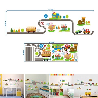 PVC Wandaufkleber Kinder Kunst Leicht entfernen Schlafzimmer Tapeten Track