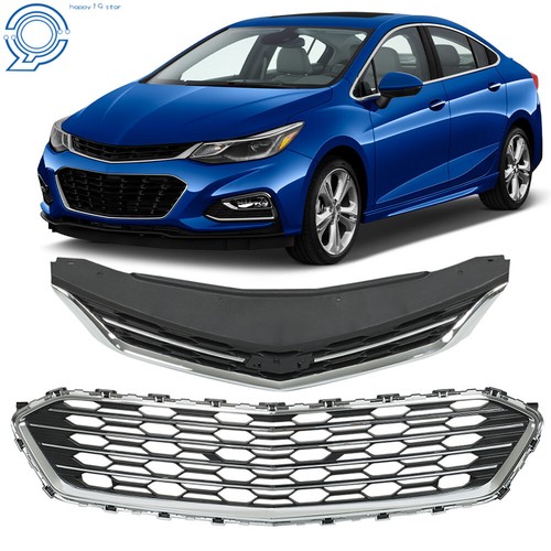Front Upper and Lower Grille 2pcs For 2016-2018 Chevrolet Cruze Sedan