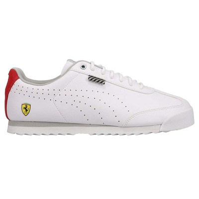 

Puma Ferrari Roma Via Perforated Lace Up Mens White Sneakers Повседневная обувь 30703, Белый, Puma Ferrari Roma Via Perforated Lace Up