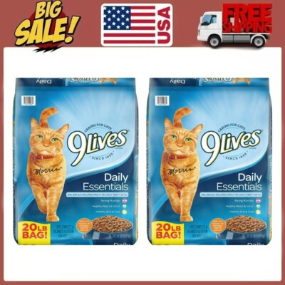 2 PACKS 9Lives Daily Essentials Dry Cat Food, 20-Pound Bag