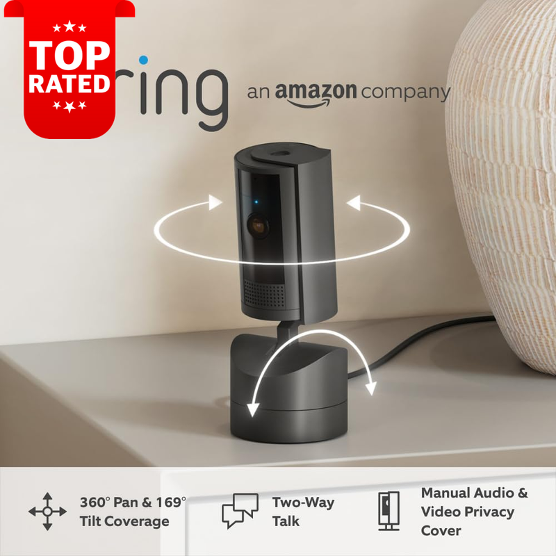 360° Pan-Tilt Indoor Pet Security Camera HD Video Two-Way Talk Wifi 30-Day Trial