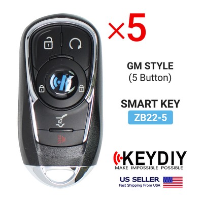5× KEYDIY Universal Smart Proximity Remote Key GM Style 5 Buttons ZB22-5