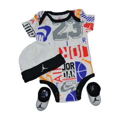 

Комплект из 3 предметов Nike для малышей: пинетки и шапочка-боди — NJ0561 782 — белый, синий, красный