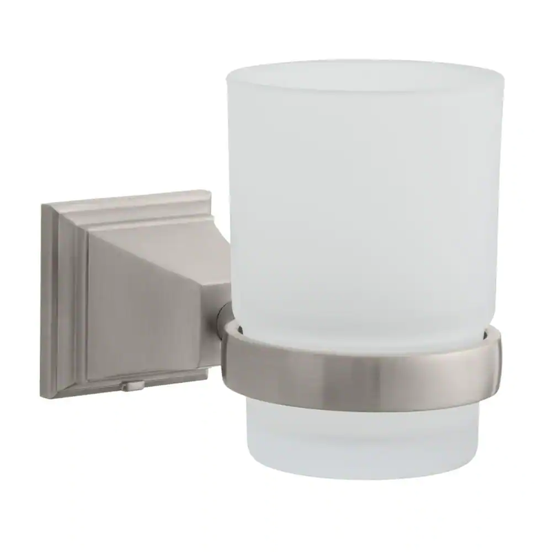 Exhibit Wall-Mounted Tumbler Holder in Brushed Nickel