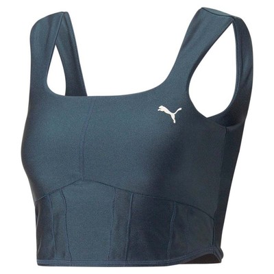 

Спортивный укороченный топ без рукавов Puma Oa X Train с круглым вырезом, женские синие повседневные топы, Синий