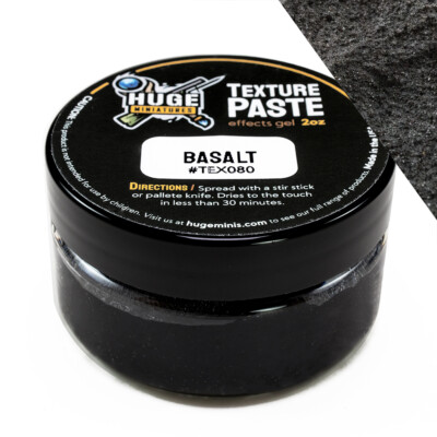 Huge Miniatures Texture Paste, Basalt Model Basing Paint   2oz Resealable Jar