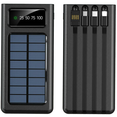 2024 Super Large Capacity USB Portable Charger Solar Power Bank for Cell Phone