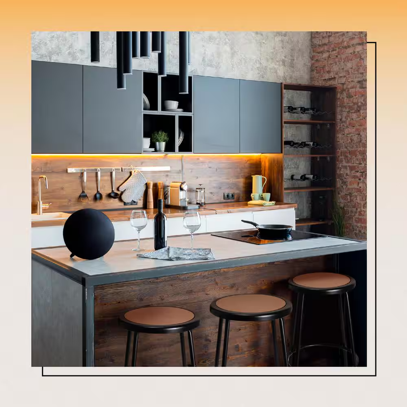 Bar Stool 24 Inch Steel Frame Round Seat Kitchen Barstool Black Heavy Duty