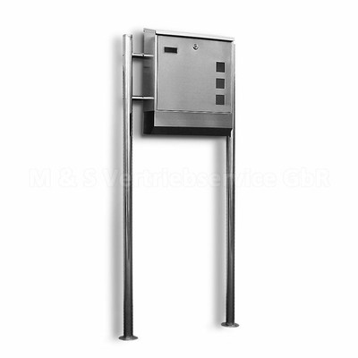 13658/Freistehend Standbriefkasten Briefkastenanlage Eckig Design Edelstahl 