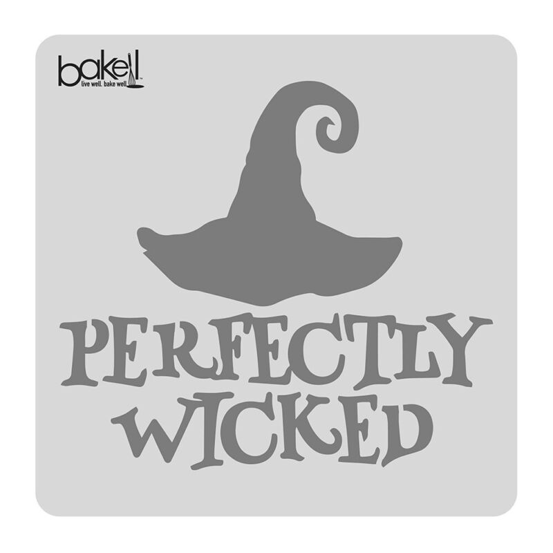 5x5 Perfectly Wicked Text Stencil | Decorating and Craft Stencils | Bakell®