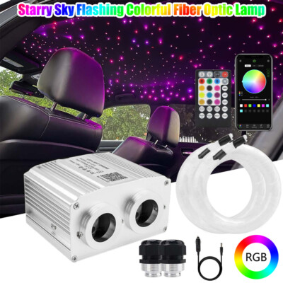 Dual Head 32W Twinkle Fiber Optic Starlight Headliner Kits 1100Pcs 0.03In 9.8Ft