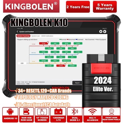 2024 KINGBOLEN K10 Auto OBD2 Bidirectional Scanner Full System Diagnostic Coding