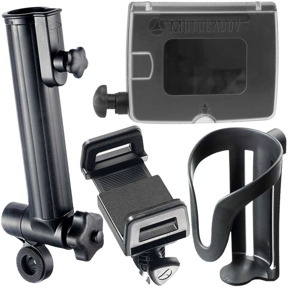 MOTOCADDY UMBRELLA & SCORE CARD HOLDER +DEVICE & DRINKS HOLDER