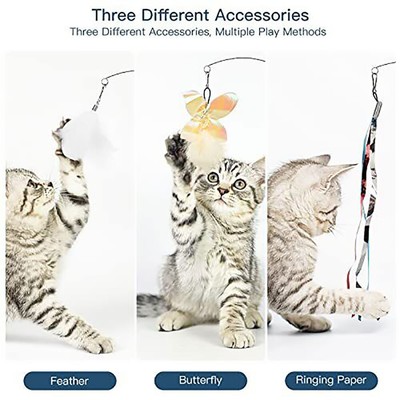 Automatic Cat Toys Interactive Pet Exercise Electric Toys for Indoor Feather Toy